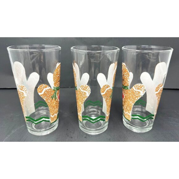 KIG GINGERBREAD MEN 3 Cooler Tumbler Glasses 14 oz Christmas Cookies Indonesia - Picture 5 of 11